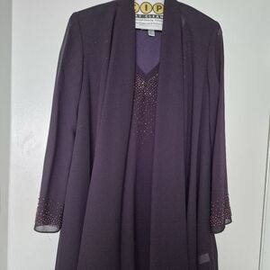 Coldwater Creek Purple Cape with Studded Details
